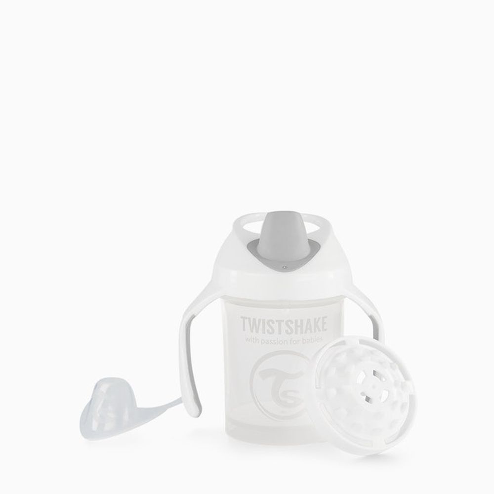 image Twistshake Κύπελλο Mini Cup 230ml 4+Μηνών White Με Μίξερ Φρούτων