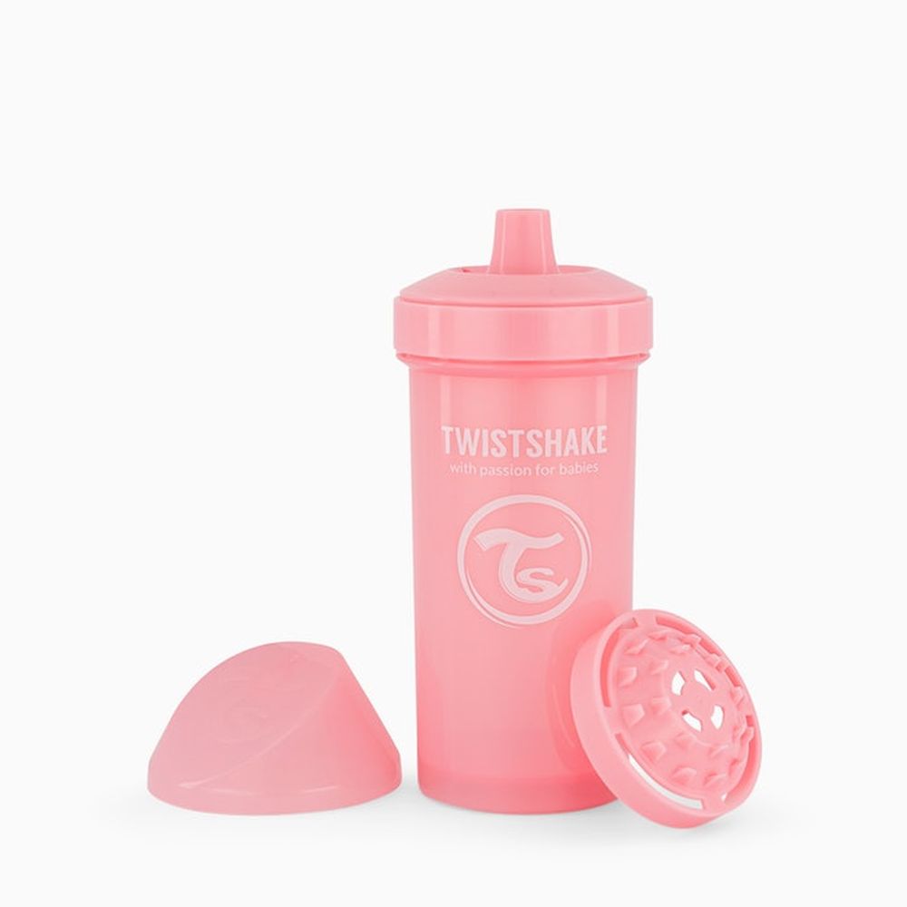 image Twistshake Κύπελλο Kid Cup 360ml 12+Μηνών Pastel Pink Με Μίξερ Φρούτων