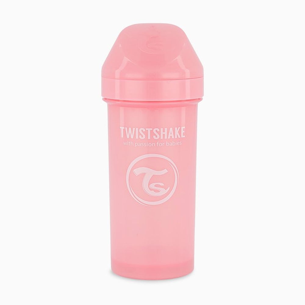 image - Twistshake Κύπελλο Kid Cup 360ml 12+Μηνών Pastel Pink Με Μίξερ Φρούτων 