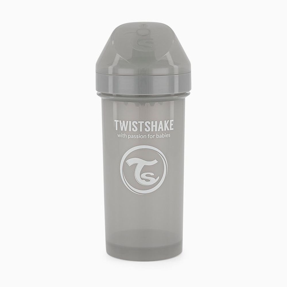 image - Twistshake Κύπελλο Kid Cup 360ml 12+Μηνών Pastel Grey Με Μίξερ Φρούτων 