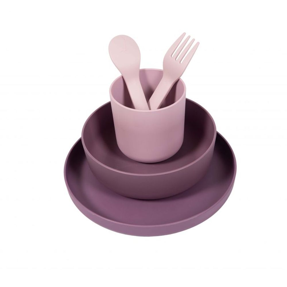 image B-Biodegradable CPLA tableware set 5pcs Purple/Pink