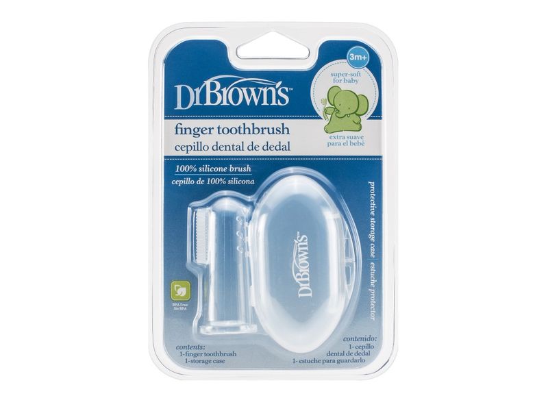image Dr.Brown Βρεφική δακτυλική οδοντόβουρτσα σιλικόνης 3+m HG010
