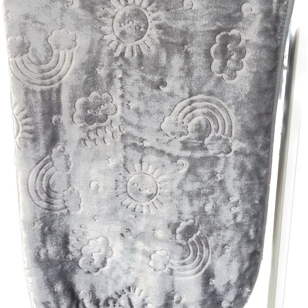 image - Just Baby Ισπανική Κουβέρτα 100Χ120cm Γκρι Με Σχέδιο 'Ηλιο-Σύννεφα 0+Μ JB.11056.V2.GREY 