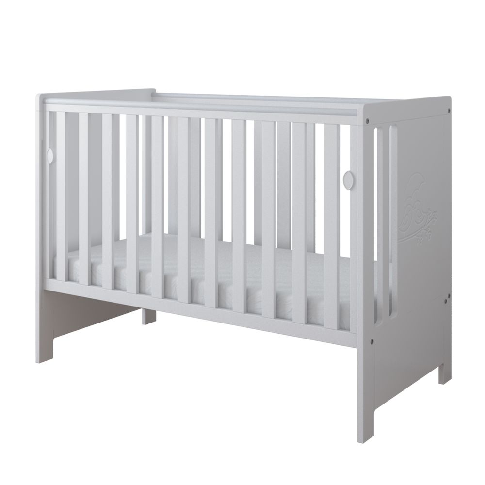 image - Just Baby Drop Βρεφικό Κρεβάτι 60Χ120 Λευκό Χωρίς Συρτάρι 0+Μ JBF.35100 
