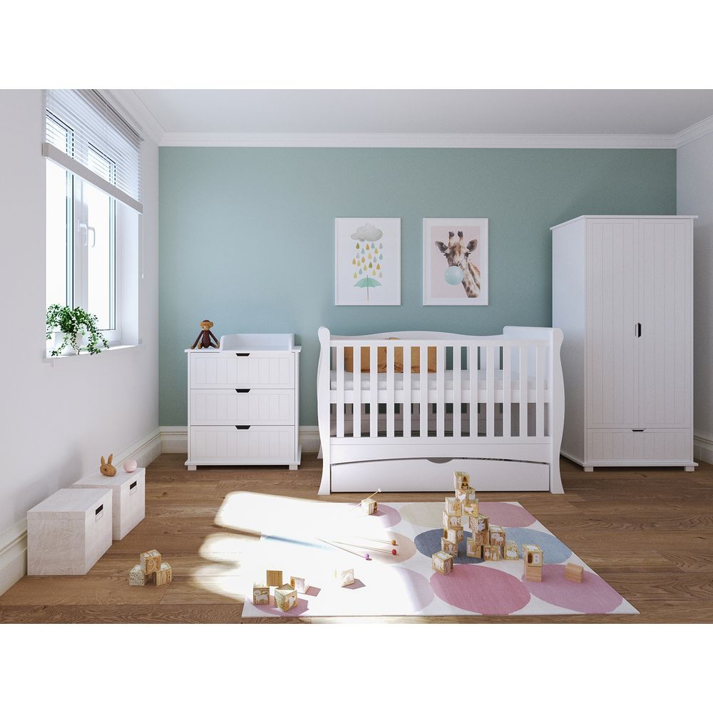 image Just Baby Ammy Lux Βρεφικό-Προεφηβικό Κρεβάτι Με Συρτάρι Λευκό 0+Μ JBF.71101