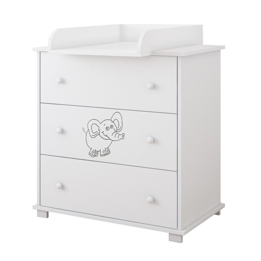 image - Just Baby Lucky Συρταριέρα Με Σχέδιο Αρκουδάκι Λευκό 0+Μ JBF.31000.WHITE 