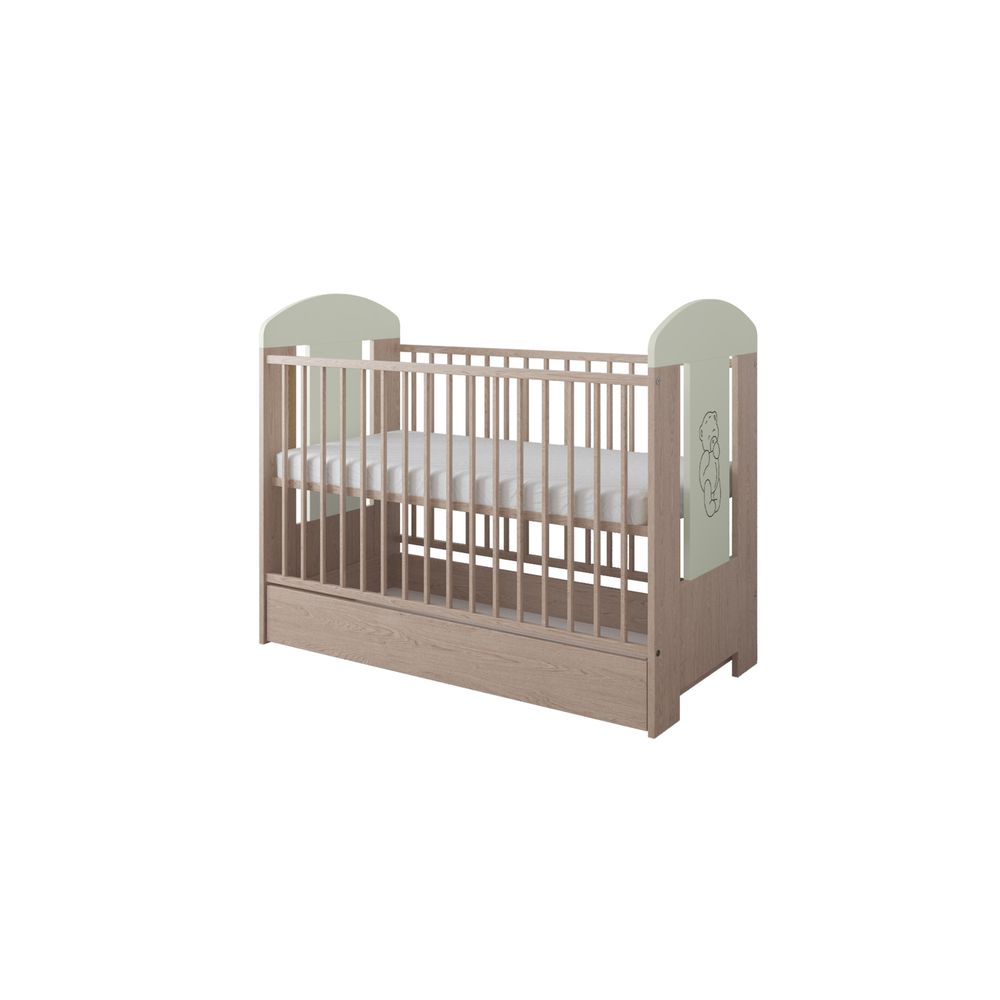 image - Just Baby Baby Cot with Drawer Lucky Natural 