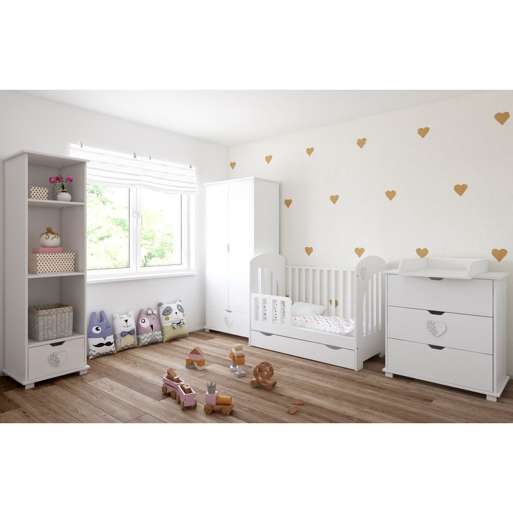 image Just Baby Baby Cot Herz with Drawer and side bar