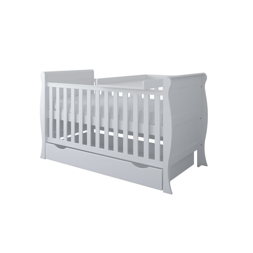 image - Just Baby Παιδικό Κρεβάτι Ammy Λευκό Με Συρτάρι και Αλλαξιέρα 