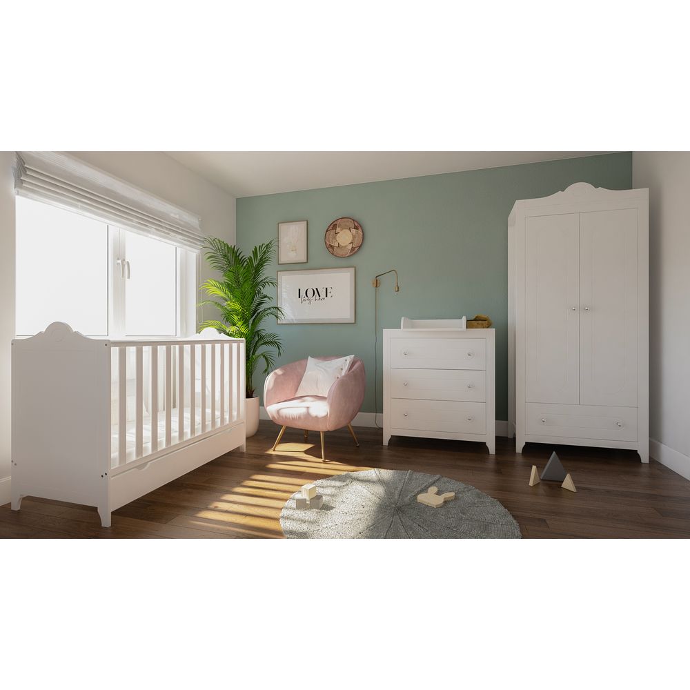 image Just Baby Glamour Βρεφικό Κρεβάτι 60Χ120 Λευκό Με Συρτάρι 0+Μ JBF.40101