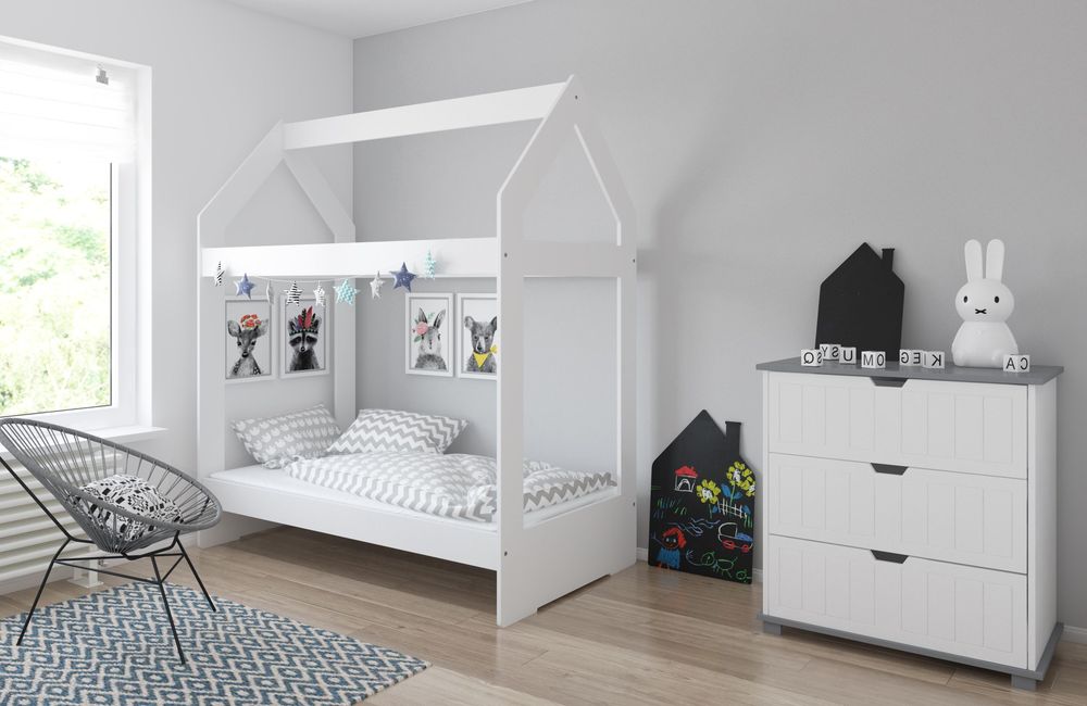 image Just Baby Bed Casawood White Grey 80*180