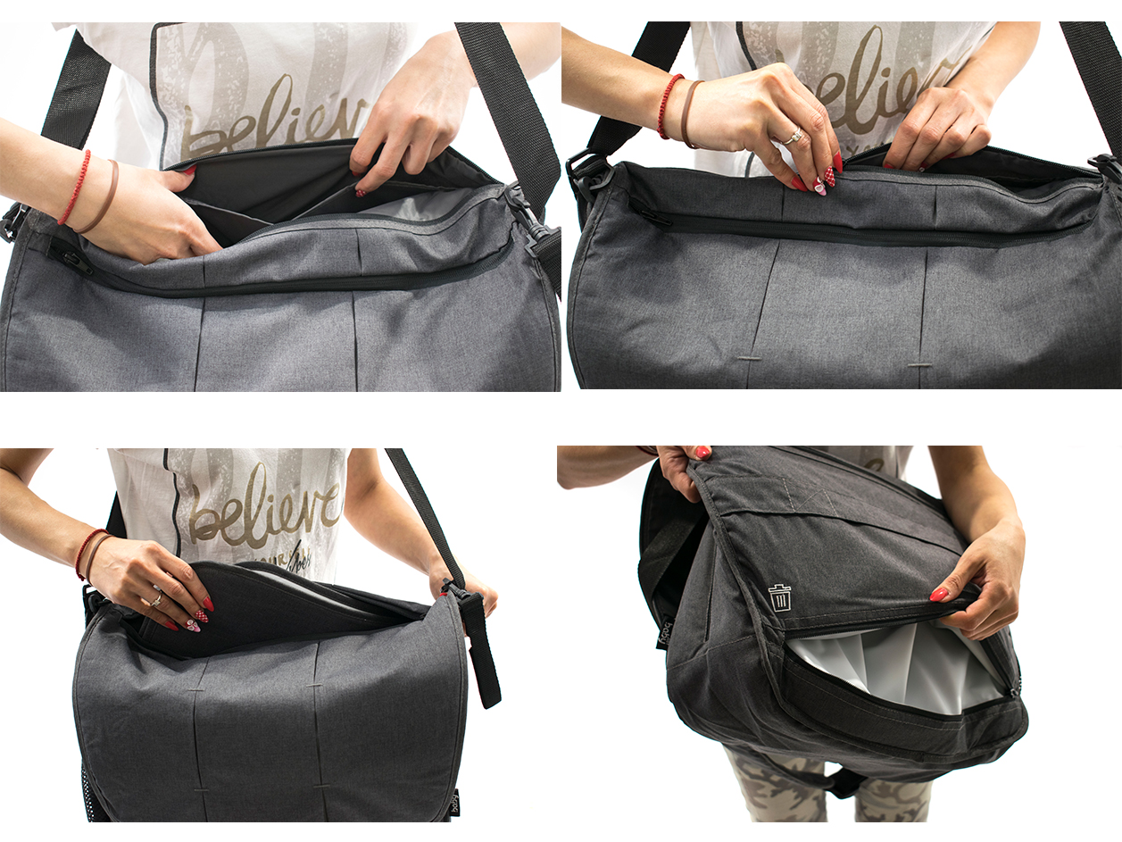 image - Just Baby Multi Bag Τσάντα-Αλλαξιέρα Χιαστί Μαύρο 0+Μ JB.9020.BLACK 